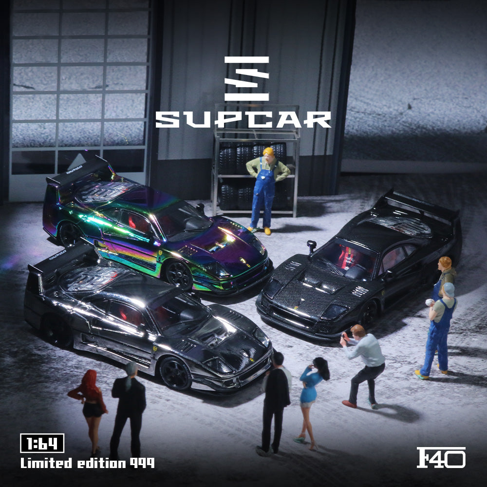 Supcar 1:64 Ferrari F40 Chrome Chameleon Colours in Premium Box Packaging