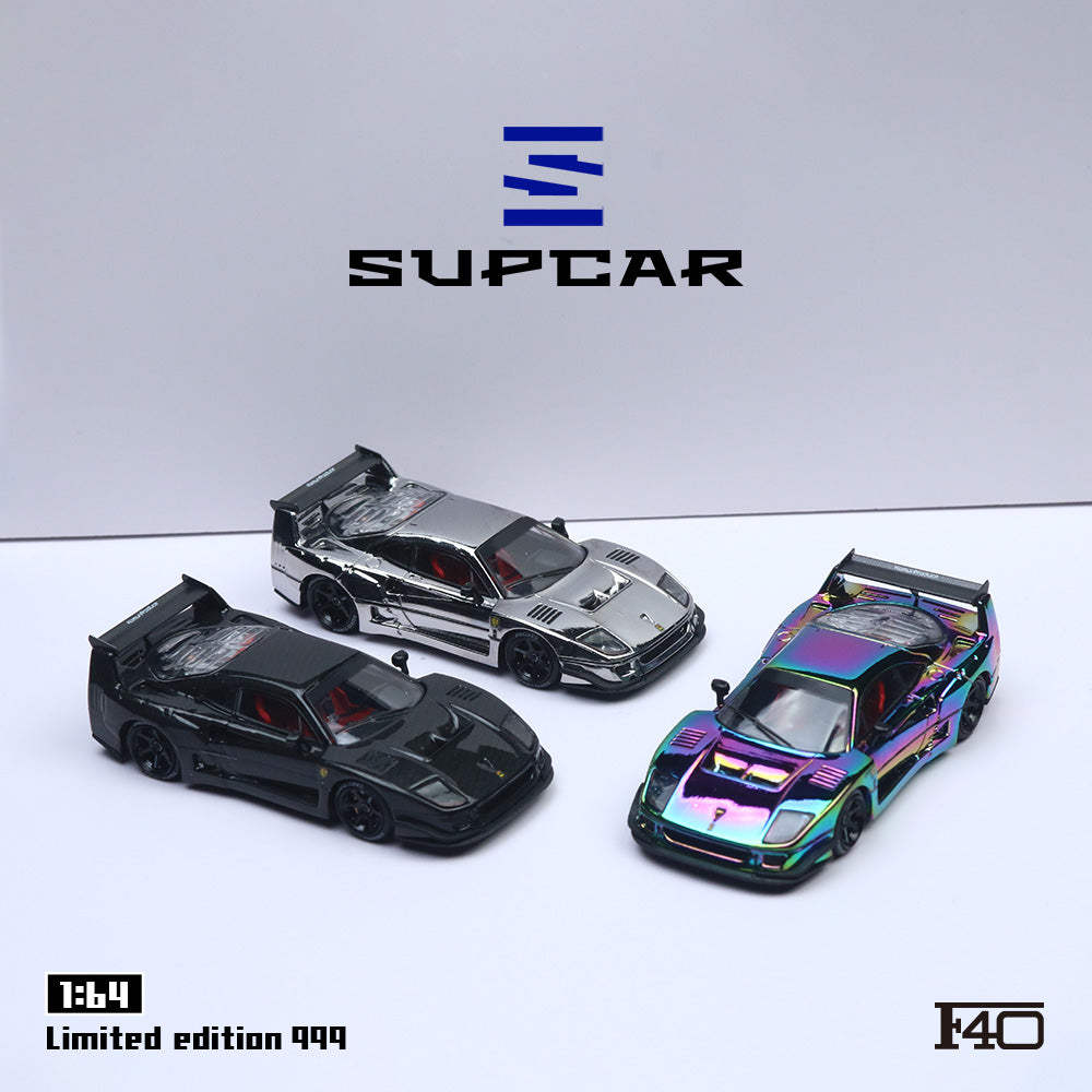 Supcar 1:64 Ferrari F40 Chrome Chameleon Colours in Premium Box Packaging