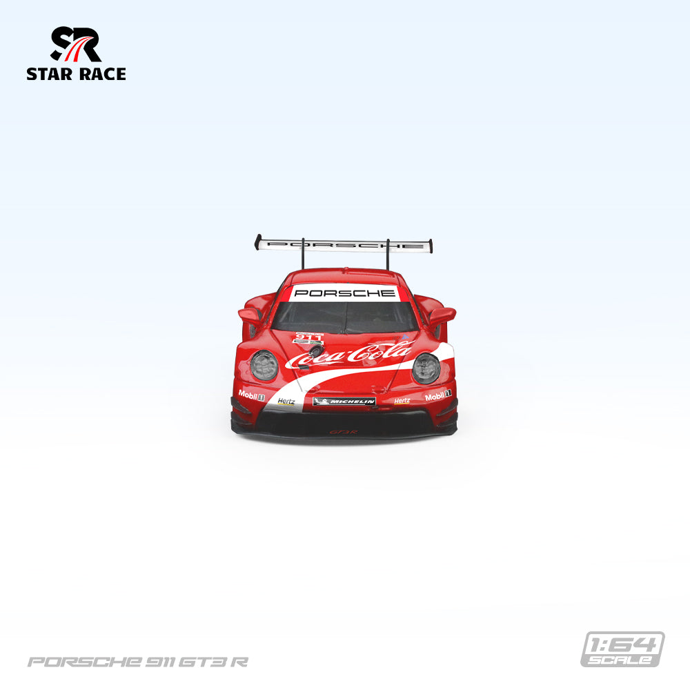 Star Race 1:64 Porsche 911 GT3 Coca Cola Red Edition with Driver Model Figure