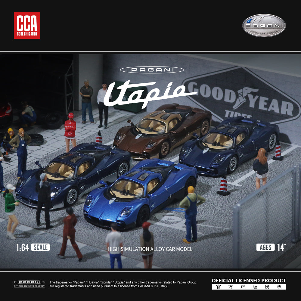 Modern Dream 1:64 Pagani Utopia Official Licensed Dark Blue with Silver Wheels