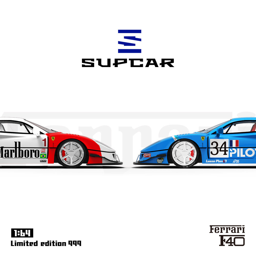 Supcar 1:64 Ferrari F40 Pilot Blue Edition in Premium Box Packaging
