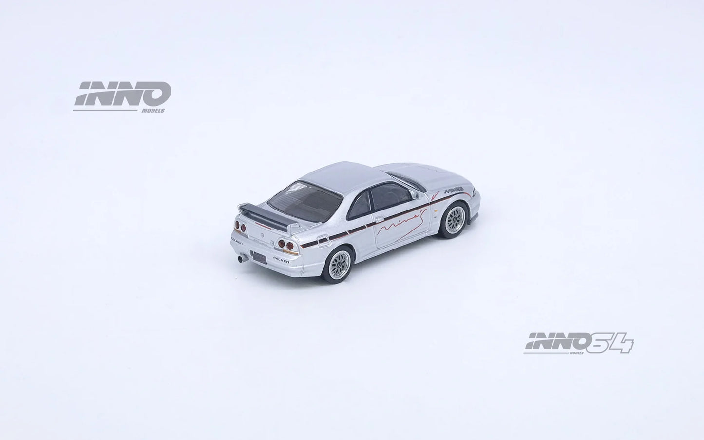 INNO64 1/64 Nissan Skyline GT-R (R33) TUNED BY MINE'S Silver (IN64-R33-MINES-S)