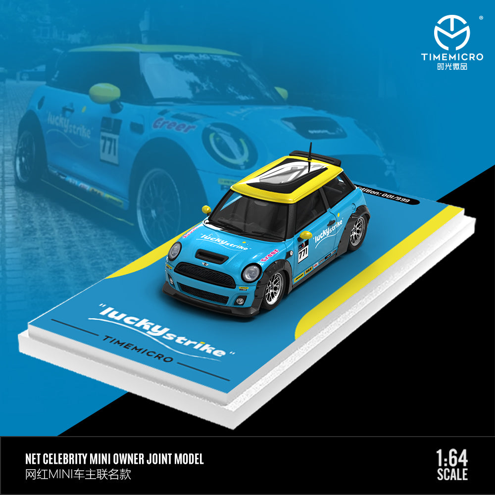 Time Micro 1/64 Mini Cooper Lucky Strike Yellow Blue Edition