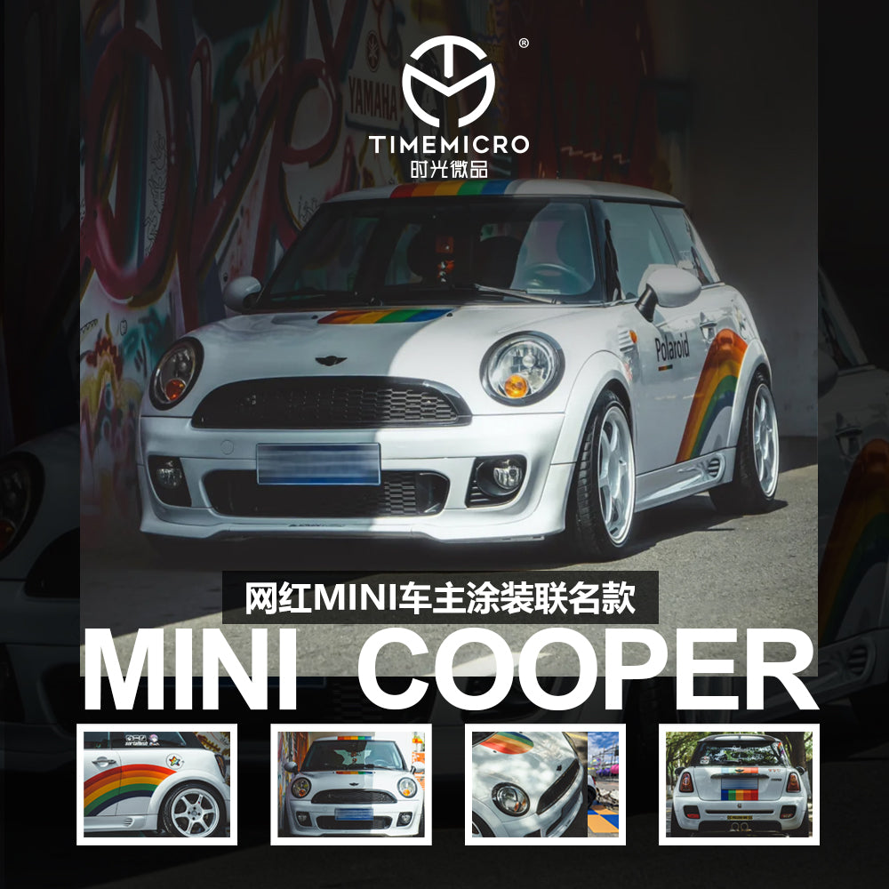 Time Micro 1/64 Mini Cooper Rainbow White Edition