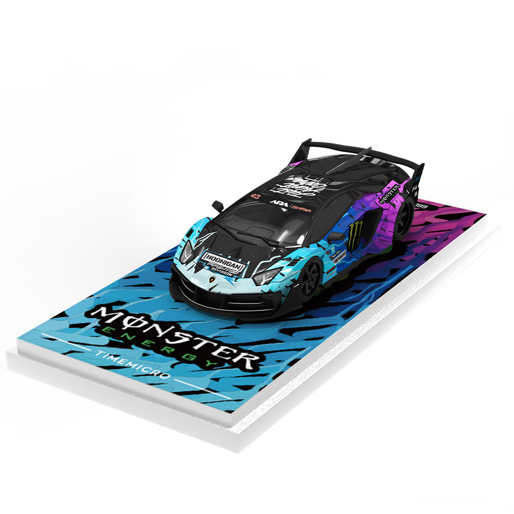 Time Micro 1:64 Lamborghini Aventador GT EVO Monster Energy Black Edition