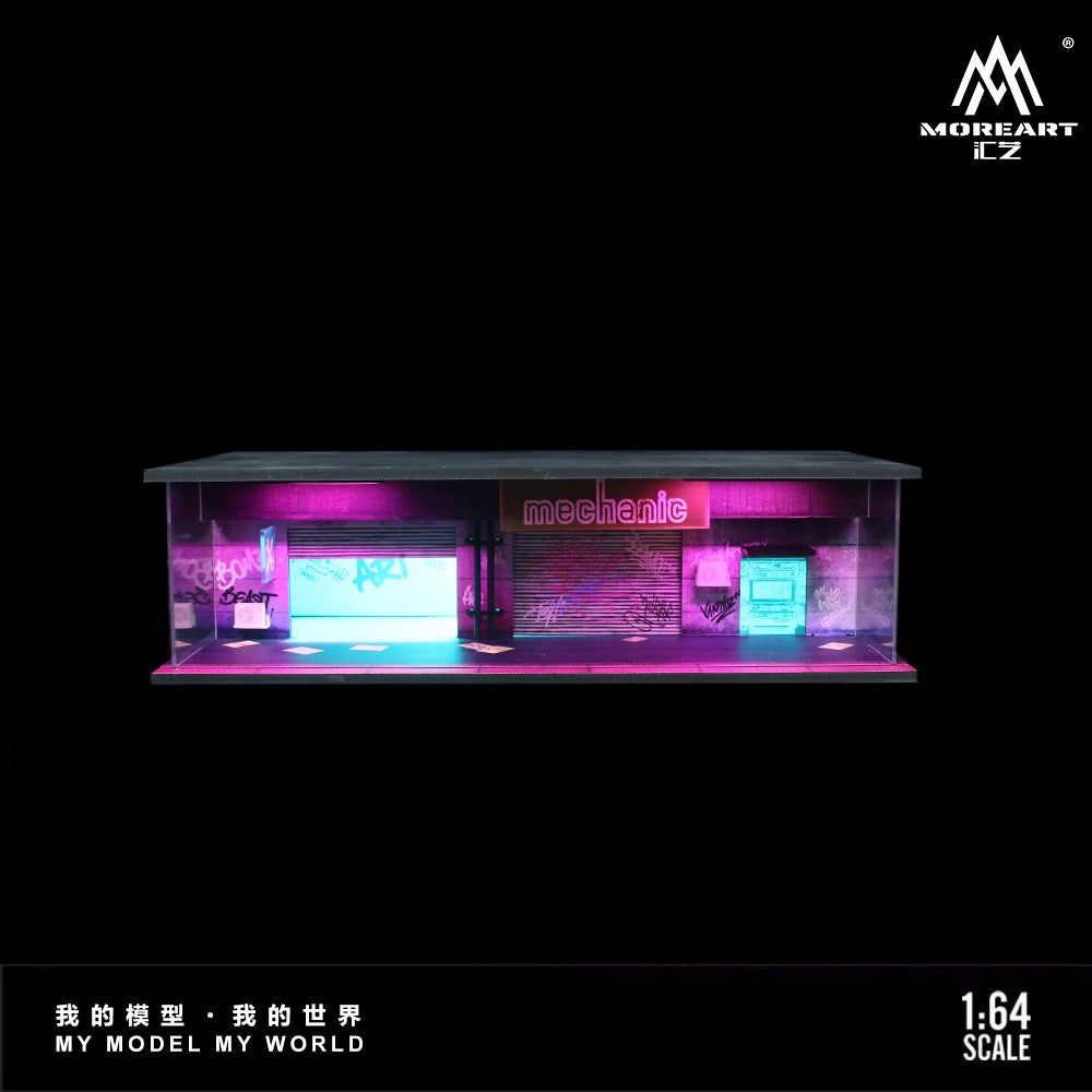 MoreArt 1:64 Cyberpunk Series 02 Diorama Green and Purple LED Light