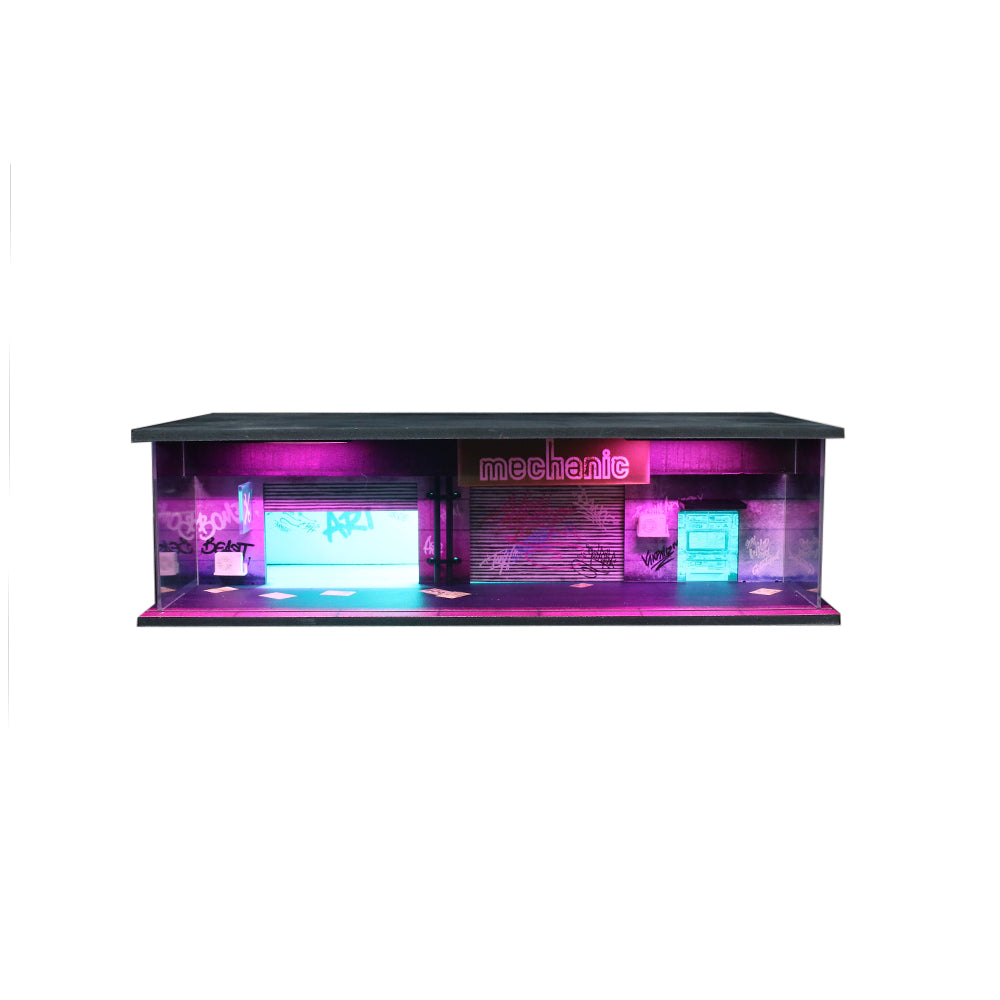 MoreArt 1:64 Cyberpunk Series 02 Diorama Green and Purple LED Light