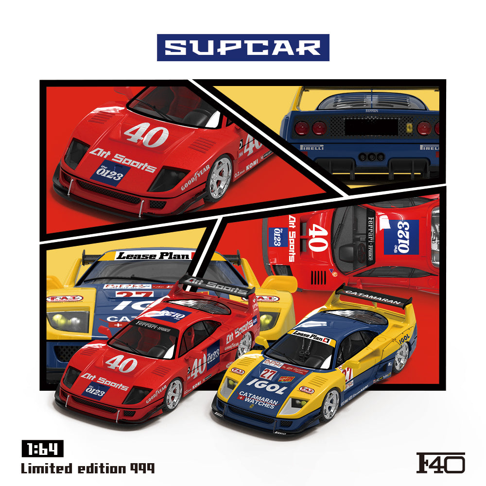 Supcar 1:64 Ferrari F40 Red #40 Edition in Premium Box Packaging