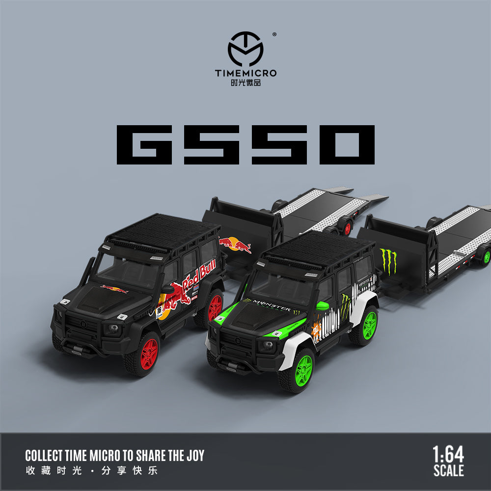 Time Micro 1:64 Mercedes Benz G-Class G550 Red Bull Edition with Trailer