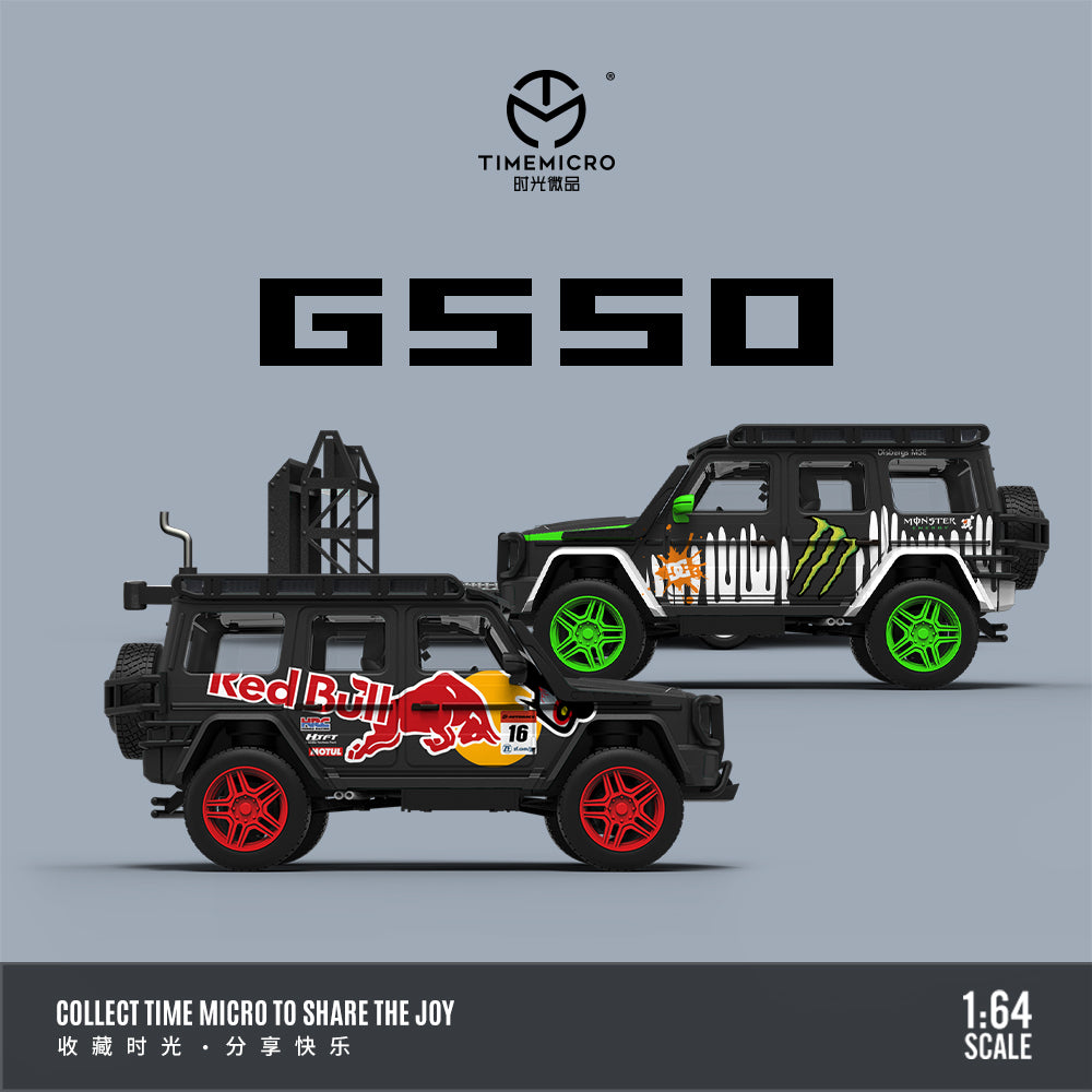 Time Micro 1:64 Mercedes Benz G-Class G550 Monster Energy Edition with Model Girl Figure