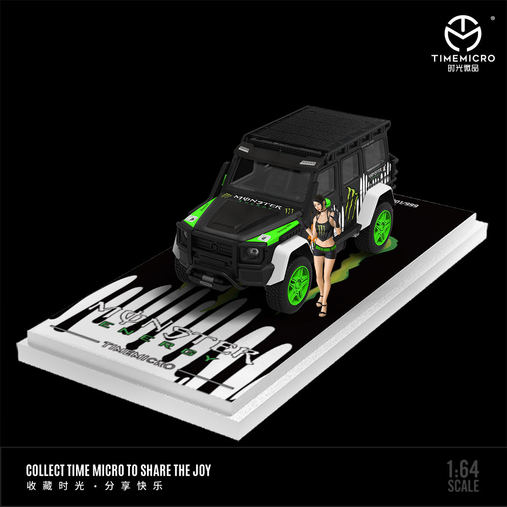 Time Micro 1:64 Mercedes Benz G-Class G550 Monster Energy Edition with Model Girl Figure