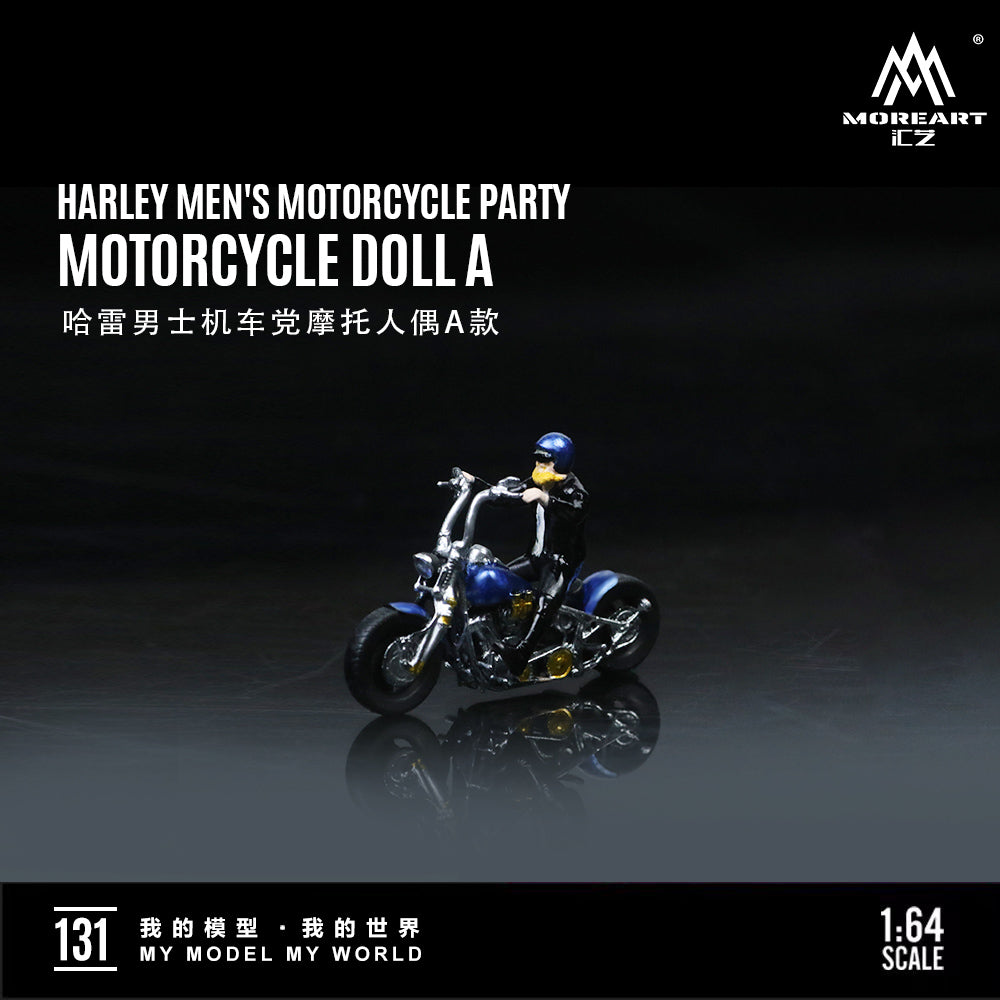 MoreArt 1:64 Harley-Davidson Men's Mororcycle Party Motorcycle + Cyclist Figure (Set A)