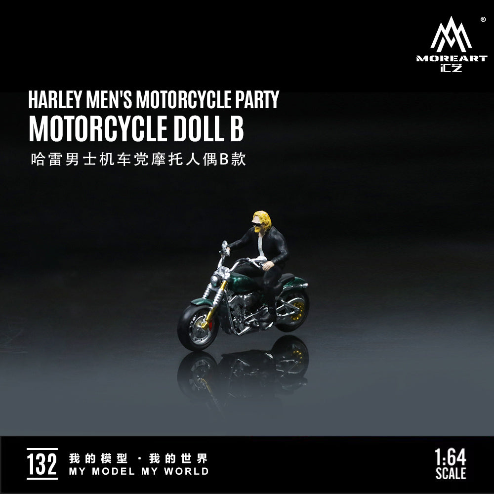 MoreArt 1:64 Harley-Davidson Men's Mororcycle Party Motorcycle + Cyclist Figure (Set B)
