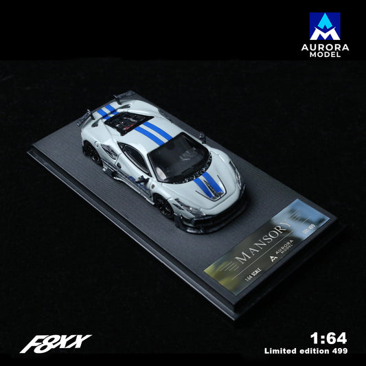 Aurora Model 1:64 Ferrari F8 F8XX Mansory Custom Cement Grey