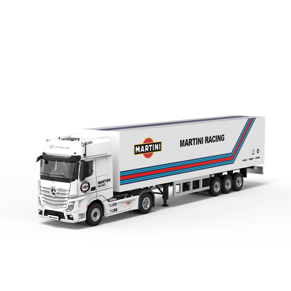 Time Micro x Perka 1:64 Mercedes Actros Container Truck Martini Racing Edition