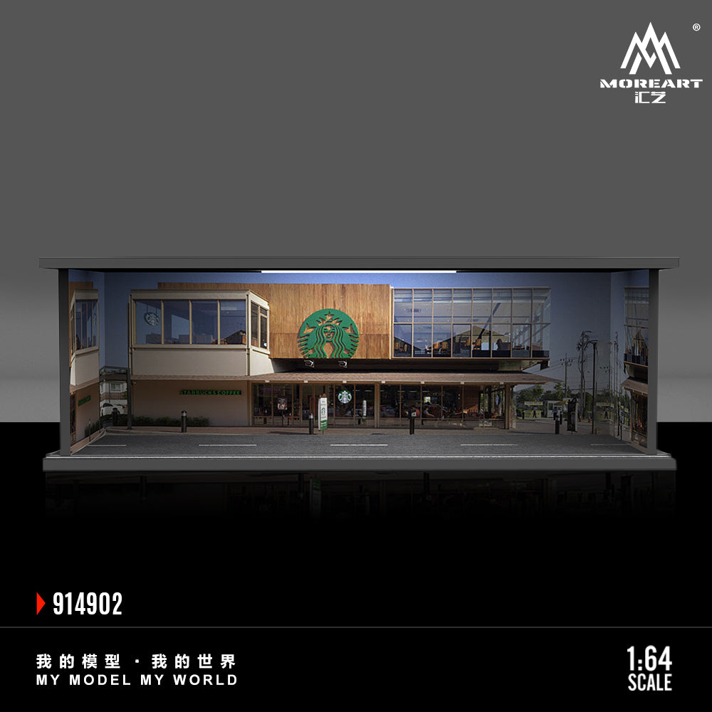 MoreArt 1/64 Starbucks Street Diorama with LED Light