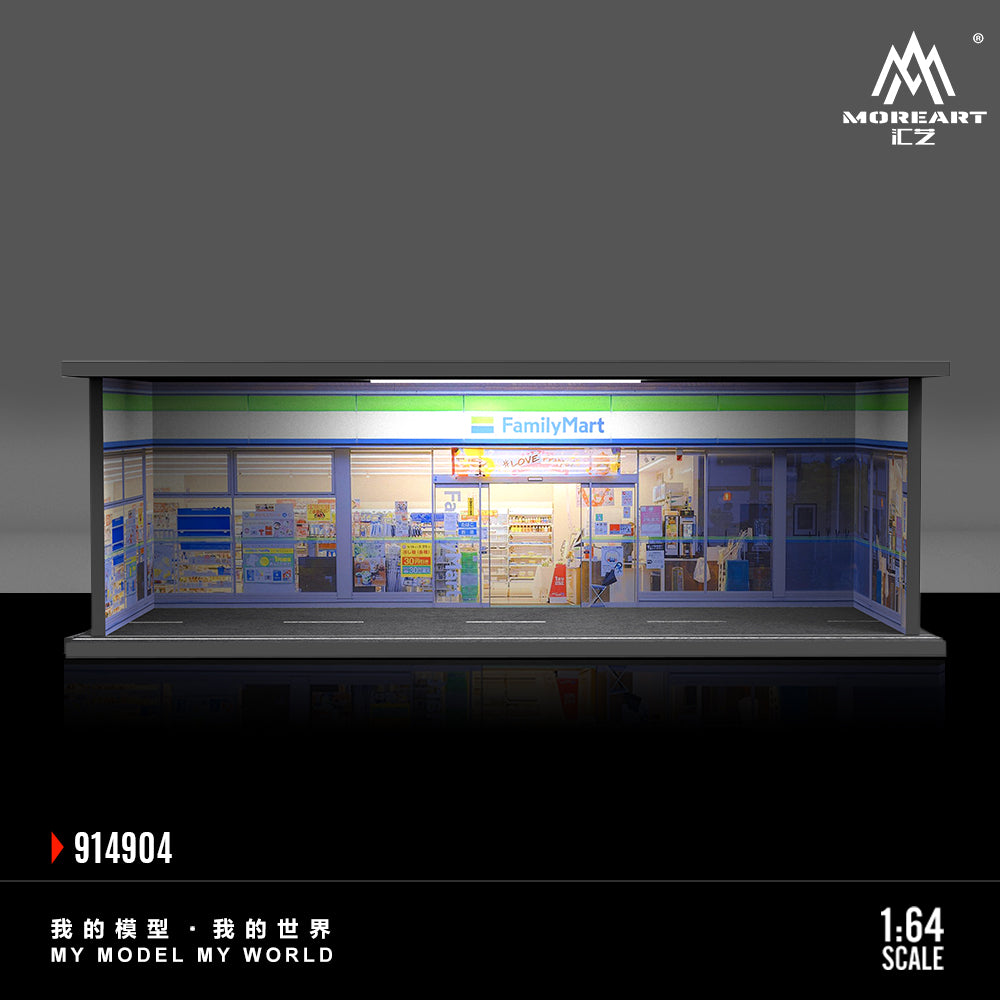 MoreArt 1/64 Family Mart Japanese Connivence Store Street Diorama with LED Light