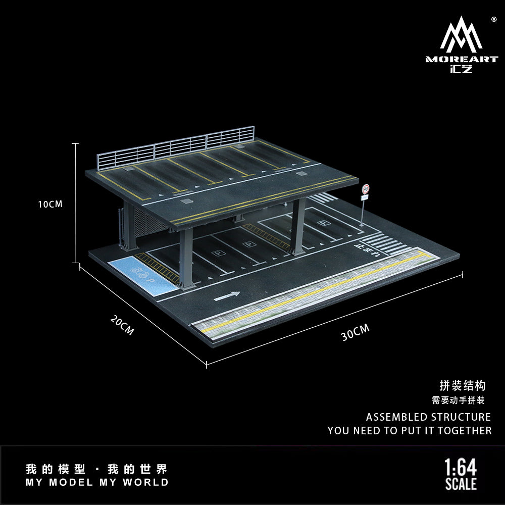 MoreArt 1:64 Street Structure Platform Parking Scene Diorama Version C