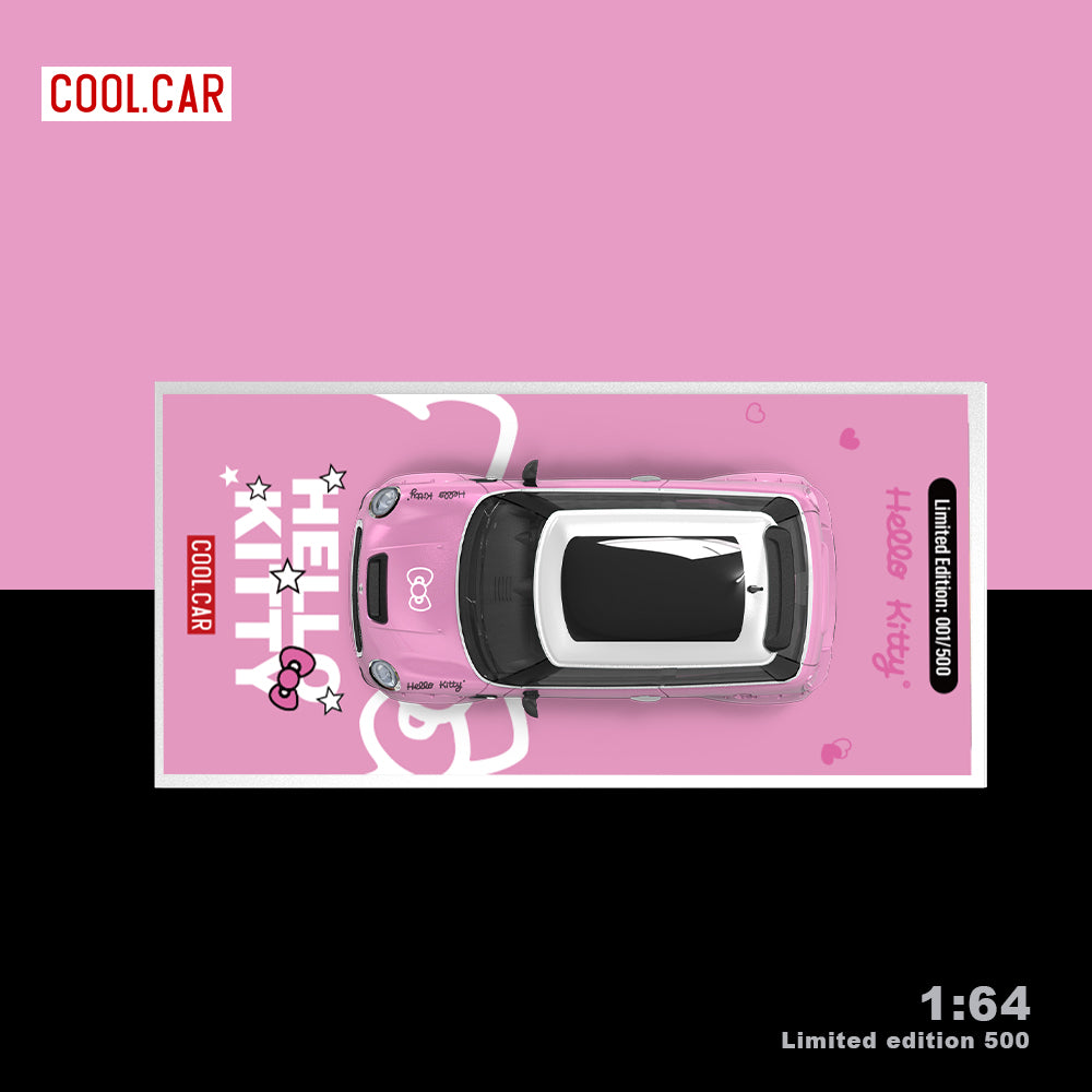Cool.Car 1:64 Mini Cooper Hello Kitty Pink Edition with Model Girl Figure