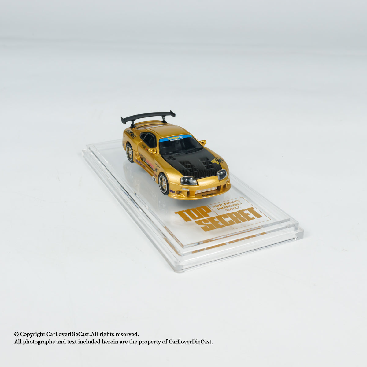 BM Creations Toyota Top Secret GT300 Supra (JZA80) Gold Openable Engine Hood with Detailed Engine (Hong Kong Toy Salon 2024)