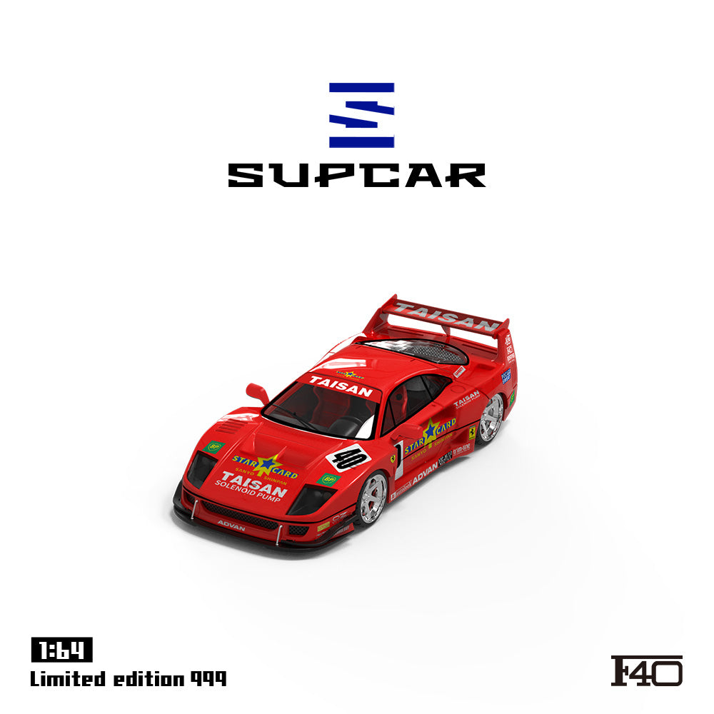 Supcar 1:64 Ferrari F40 Red #40 Taisan Edition in Premium Box Packaging