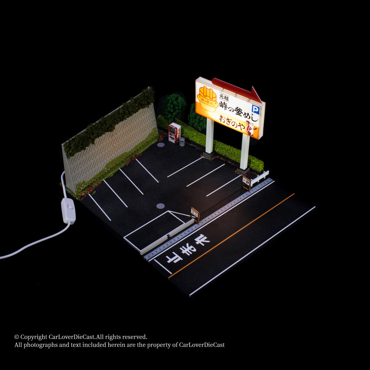 G-Fans 1/64 Initial D JDM Japan Car Parking Lot Scene LED Light Diorama