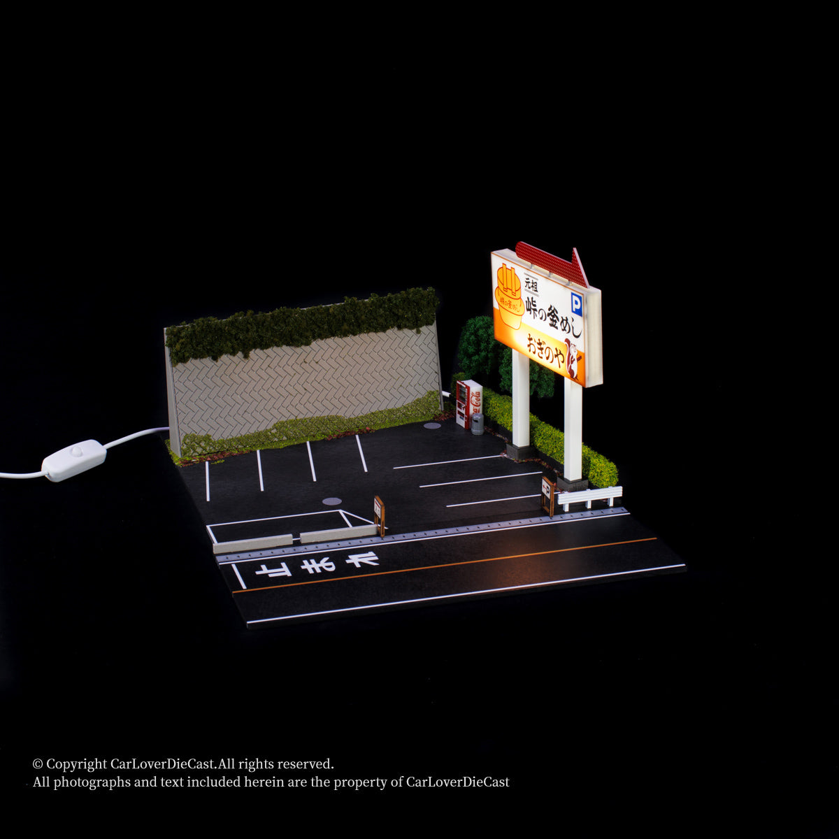 G-Fans 1/64 Initial D JDM Japan Car Parking Lot Scene LED Light Diorama