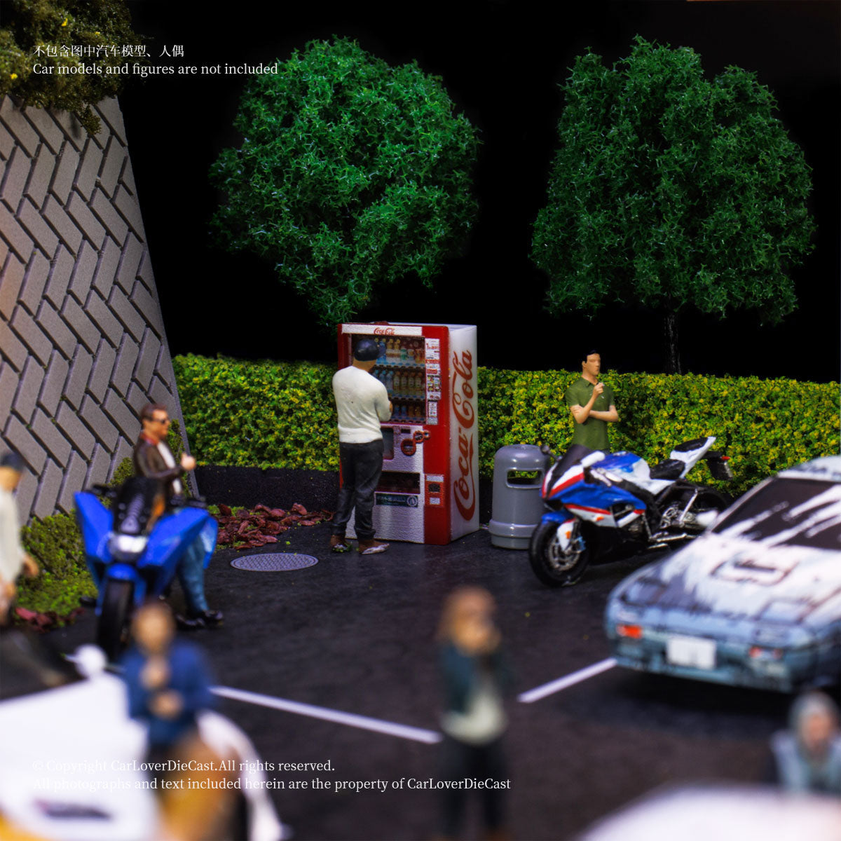 G-Fans 1/64 Initial D JDM Japan Car Parking Lot Scene LED Light Diorama