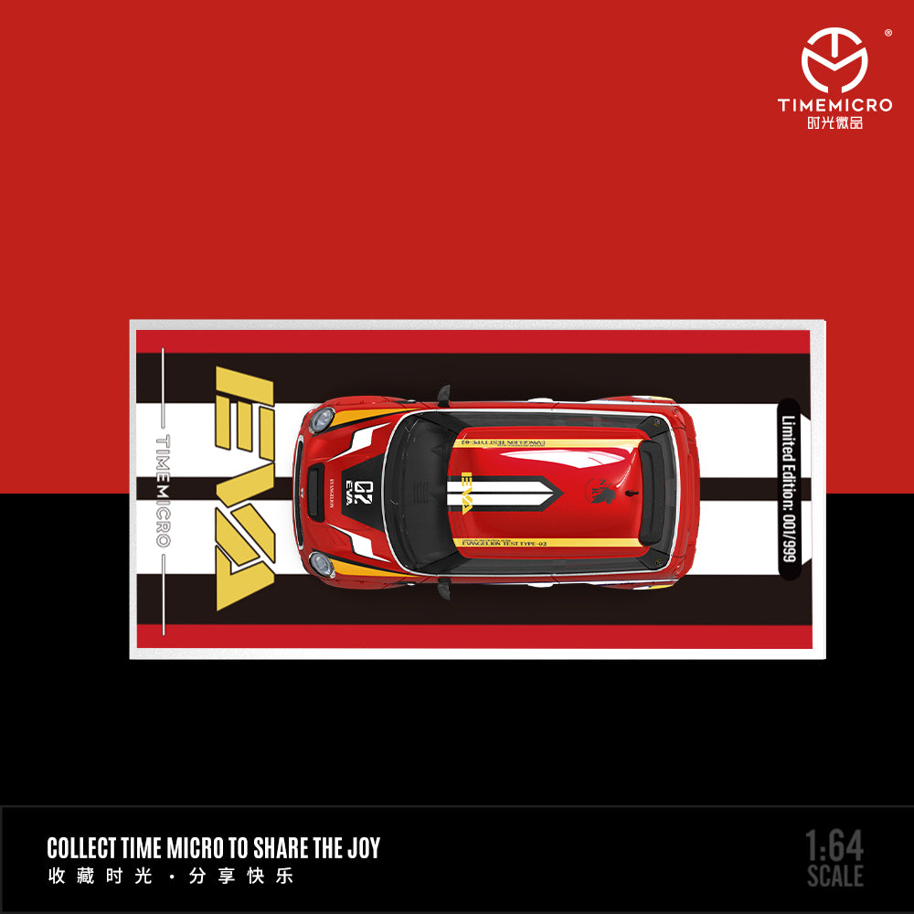 Time Micro 1/64 Mini Cooper Japanese Anime Neon Genesis Evangelion Eva 02 Red Edition