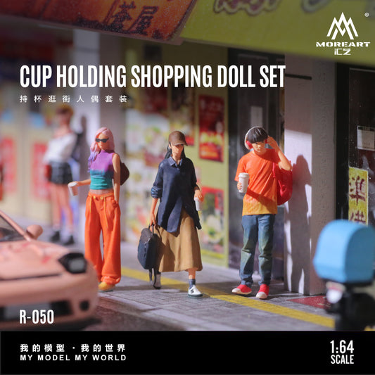 MoreArt 1:64 Cup Holding Shopping Doll Set (3 Figures Set)