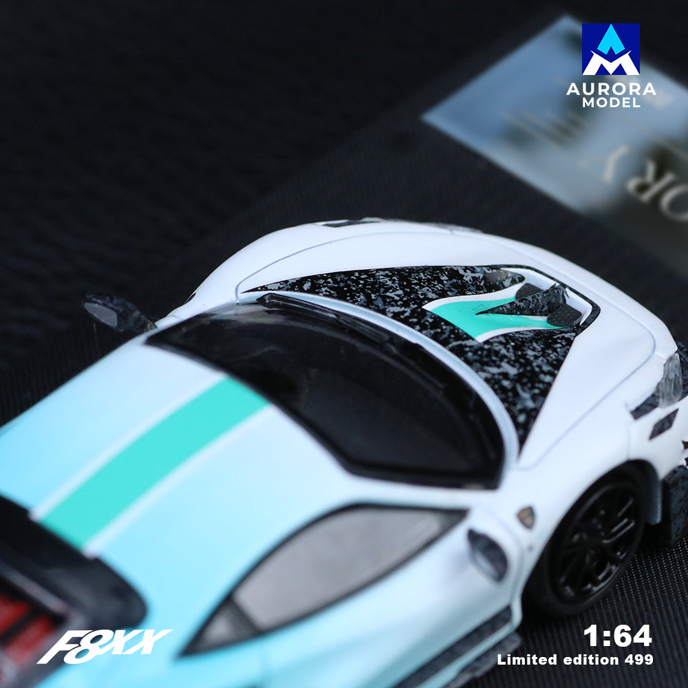 Aurora Model 1:64 Ferrari F8 F8XX Mansory Custom Fading Green and Grey