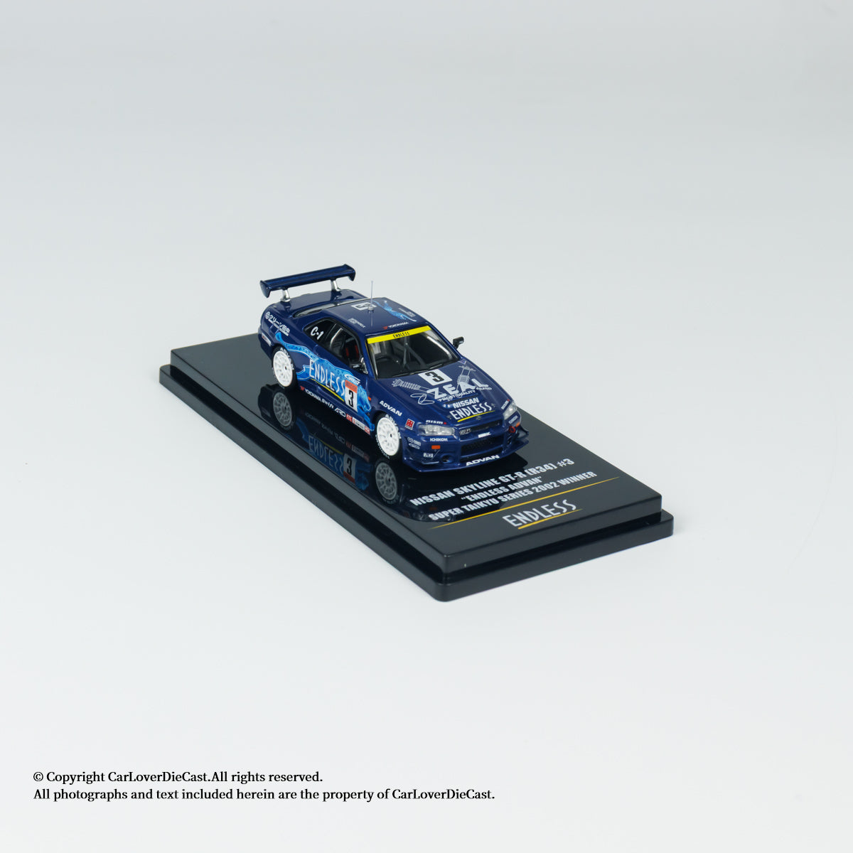 INNO64 1:64 NISSAN SKYLINE GT-R (R34) #3 ENDLESS ADVAN 2002 (IN64-R34-STS02W)