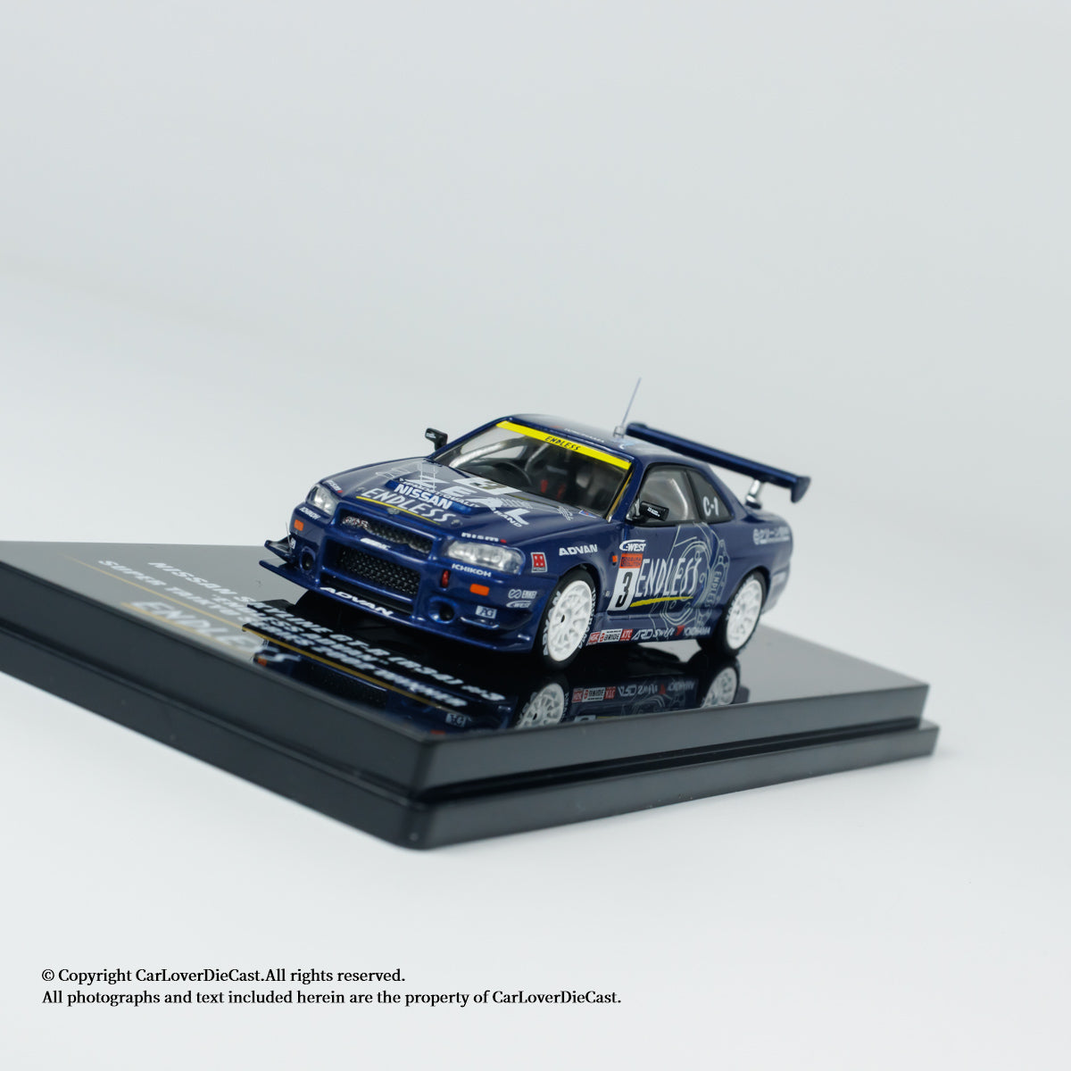 INNO64 1:64 NISSAN SKYLINE GT-R (R34) #3 ENDLESS ADVAN 2002 (IN64-R34-STS02W)