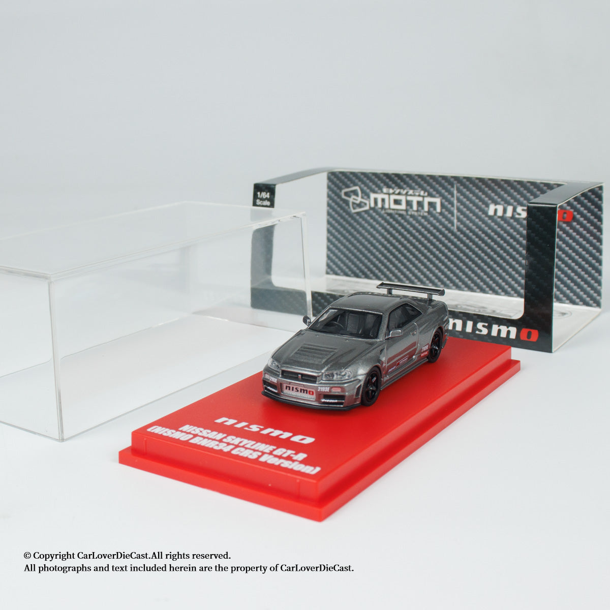 Kyosho 1:64 Nissan NISMO R34 GT-R Grey NISMO BNR34 CRS Version (MOTN LED Base Compatible)
