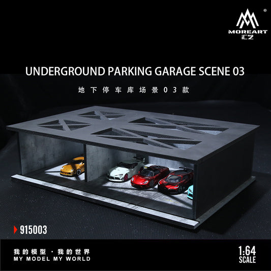 MoreArt 1:64 Underground Parking Garage Scene 03 Model LED Light Diorama