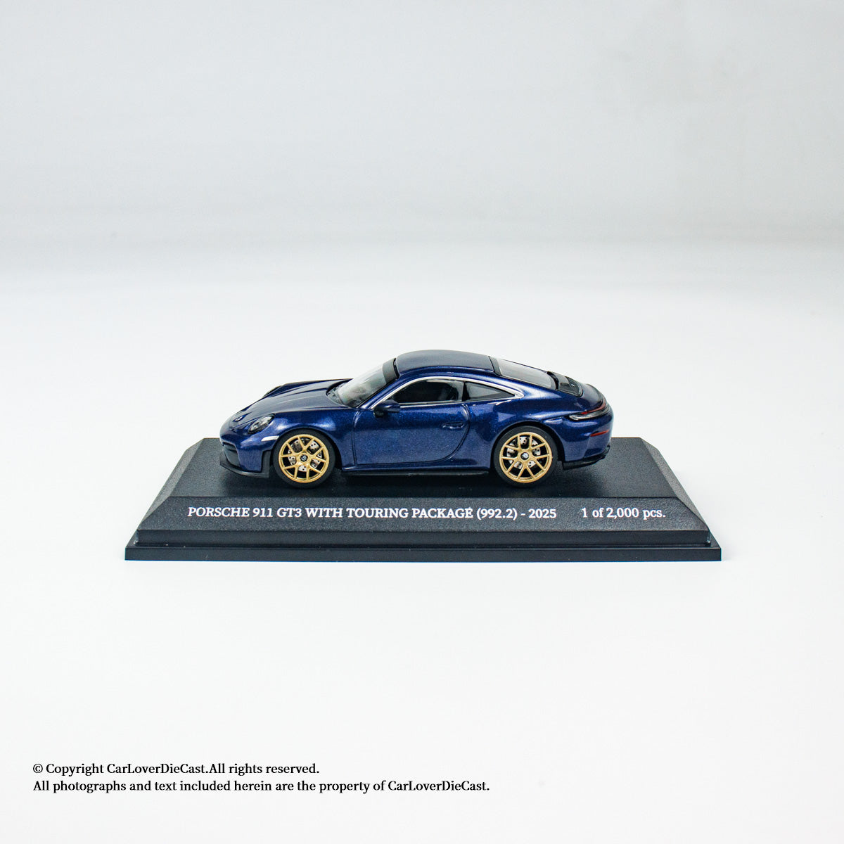 MINICHAMPS 1:64 PORSCHE 911 (992.2) GT3 TOURING - 2025 - BLUE METALLIC - EXCLUSIVE FOR CLDC