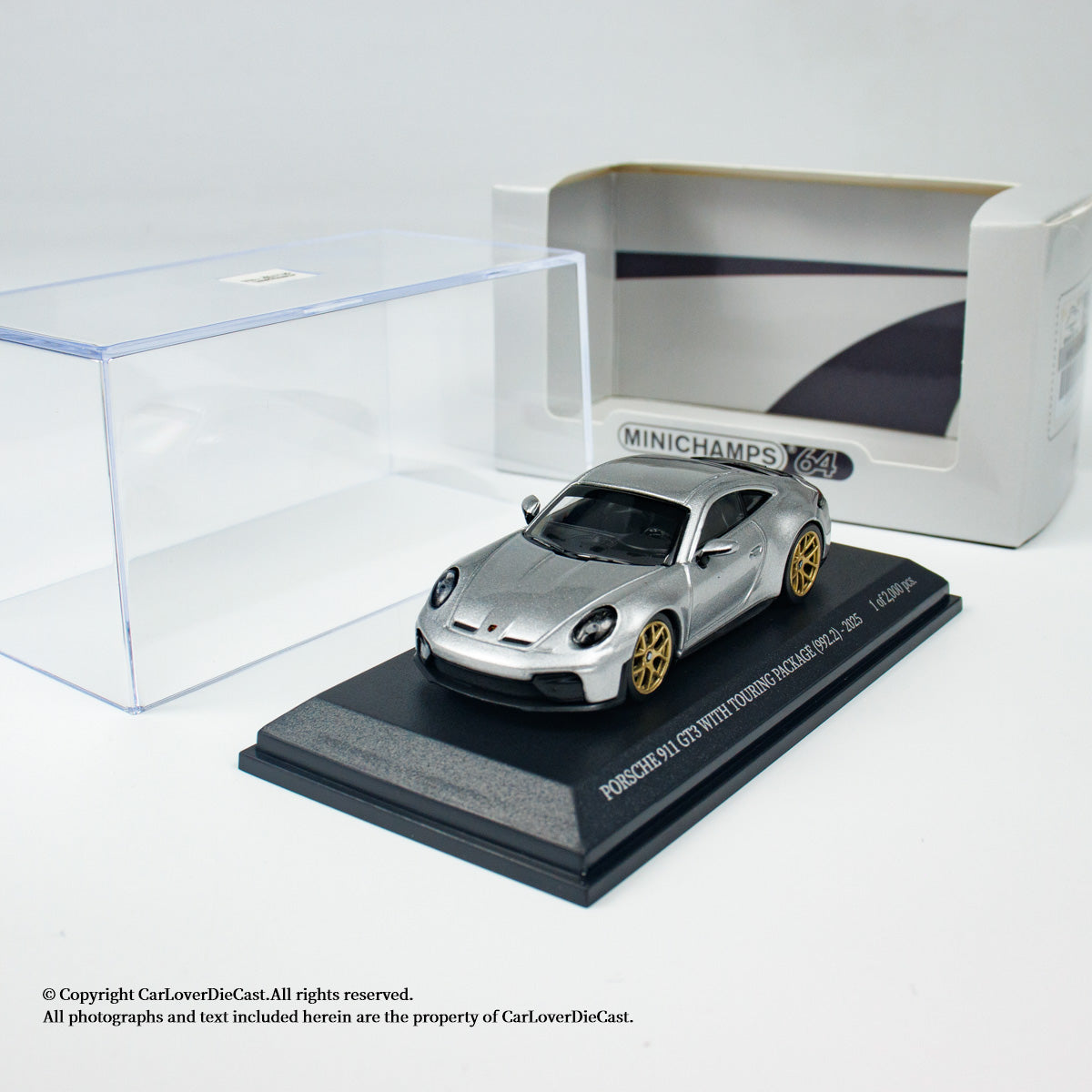 MINICHAMPS 1:64 PORSCHE 911 (992.2) GT3 TOURING - 2025 - SILVER METALLIC - EXCLUSIVE FOR CLDC