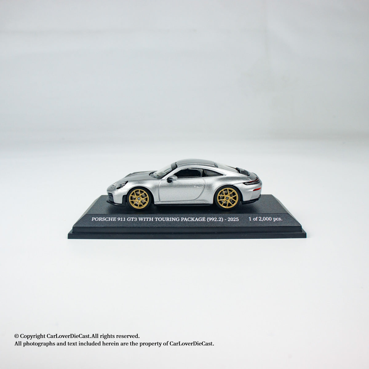 MINICHAMPS 1:64 PORSCHE 911 (992.2) GT3 TOURING - 2025 - SILVER METALLIC - EXCLUSIVE FOR CLDC