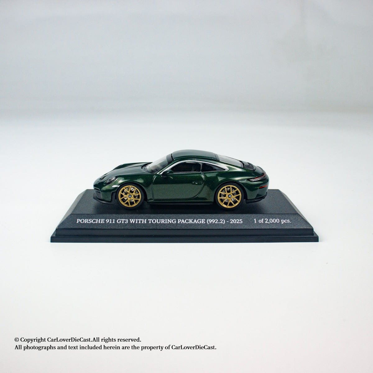 MINICHAMPS 1:64 PORSCHE 911 (992.2) GT3 TOURING - 2025 - GREEN METALLIC - EXCLUSIVE FOR CLDC