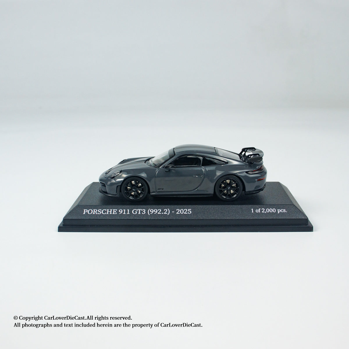 MINICHAMPS 1:64 PORSCHE 911 (992.2) GT3-2025-GREY W WEISSACH PACKAGE - EXCLUSIVE FOR CLDC