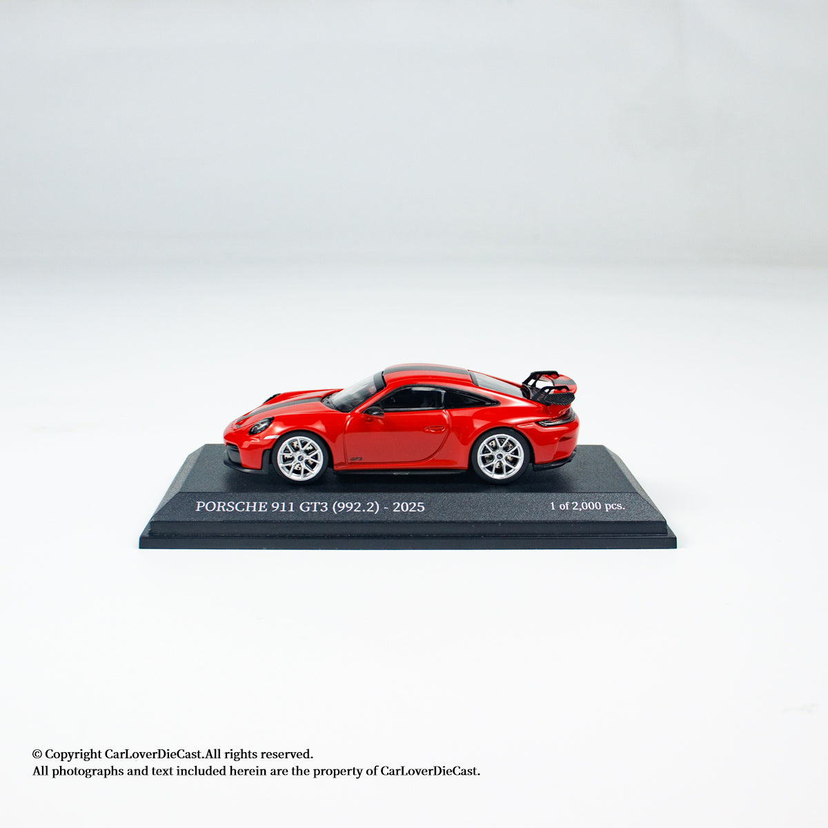 MINICHAMPS 1:64 PORSCHE 911 (992.2) GT3-2025-RED W WEISSACH PACKAGE - EXCLUSIVE FOR CLDC