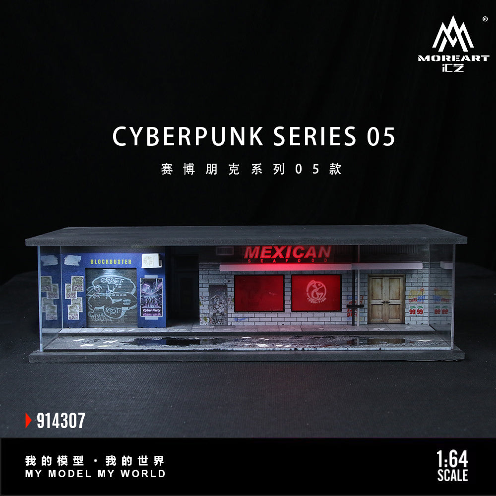 MoreArt 1:64 Cyberpunk Series 05 Diorama Red and White LED Light