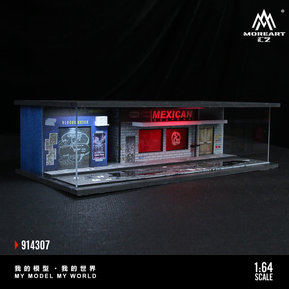 MoreArt 1:64 Cyberpunk Series 05 Diorama Red and White LED Light