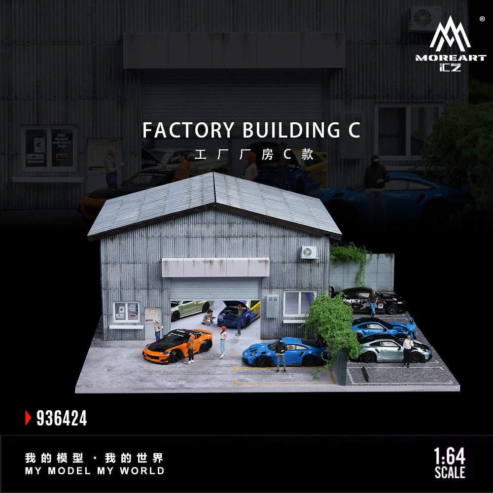 MoreArt 1:64 Factory Building C Scene Model LED Light Diorama