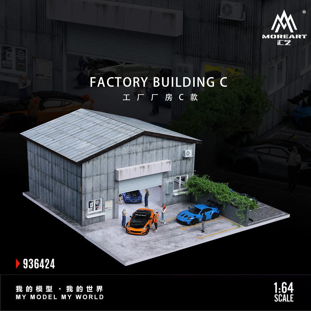 MoreArt 1:64 Factory Building C Scene Model LED Light Diorama