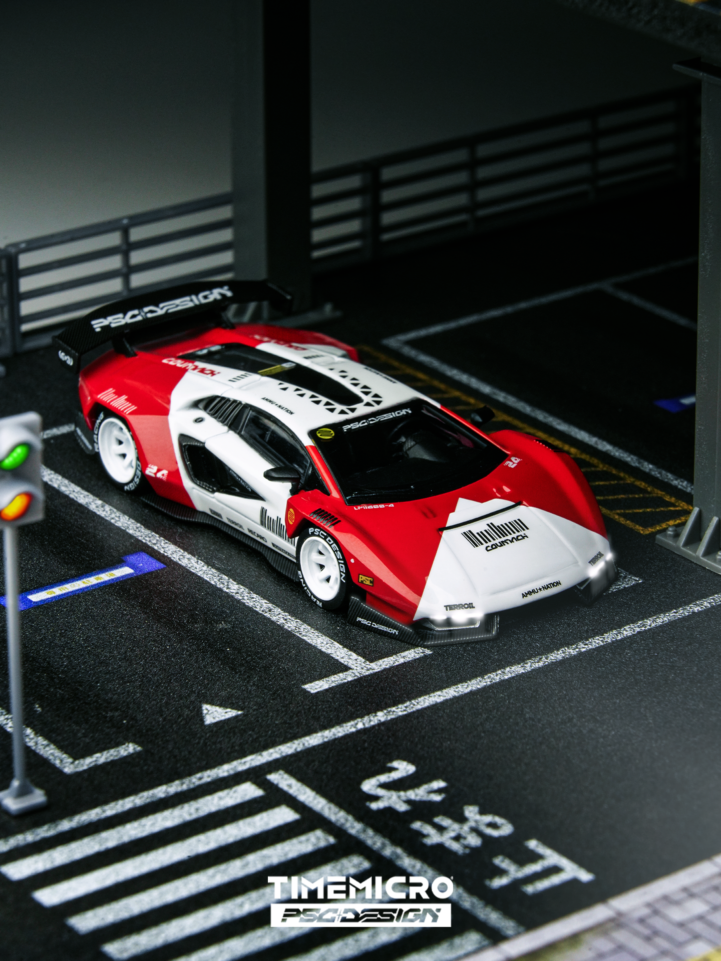 Time Micro X PSC Design 1:64 Lamborghini Countach V Engineer Marlboro Edition in Premium Box Packaging