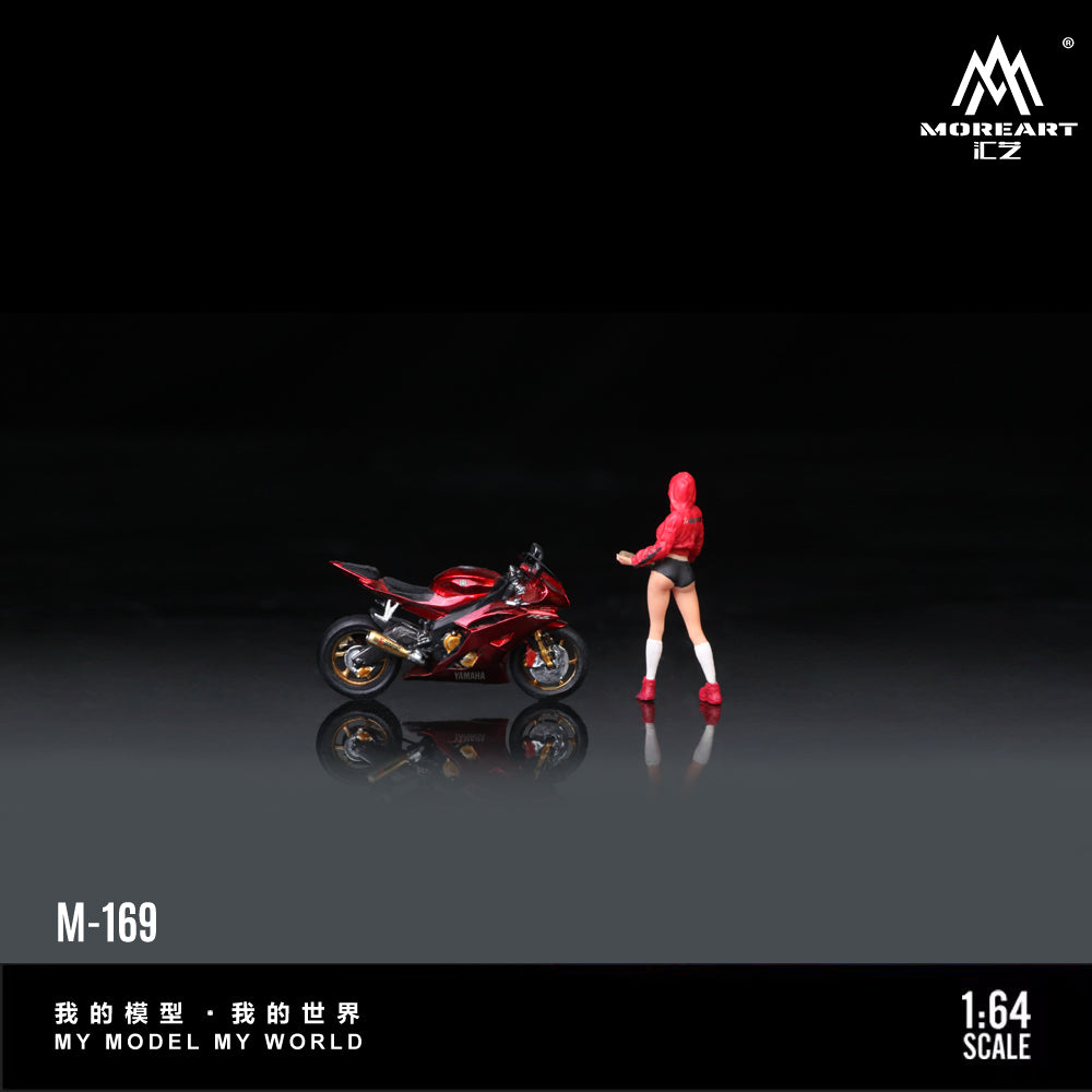 MoreArt 1:64 Yamaha R6 Baseball Girl Motorcycle Doll Set (1 Motorcycle + 1 Figure)
