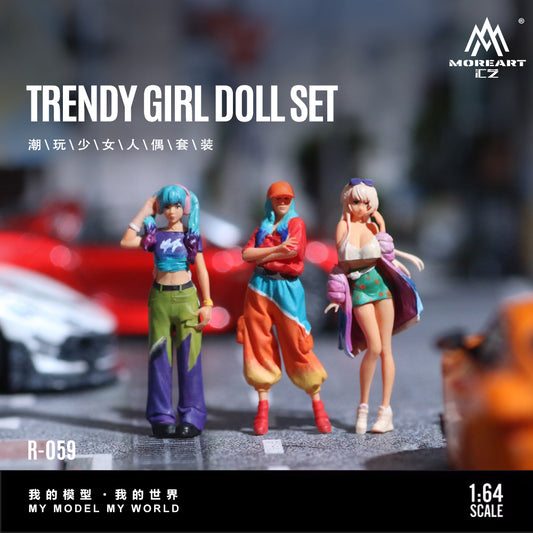 MoreArt 1:64 Trendy Girls Doll Set (3 Figures Set)