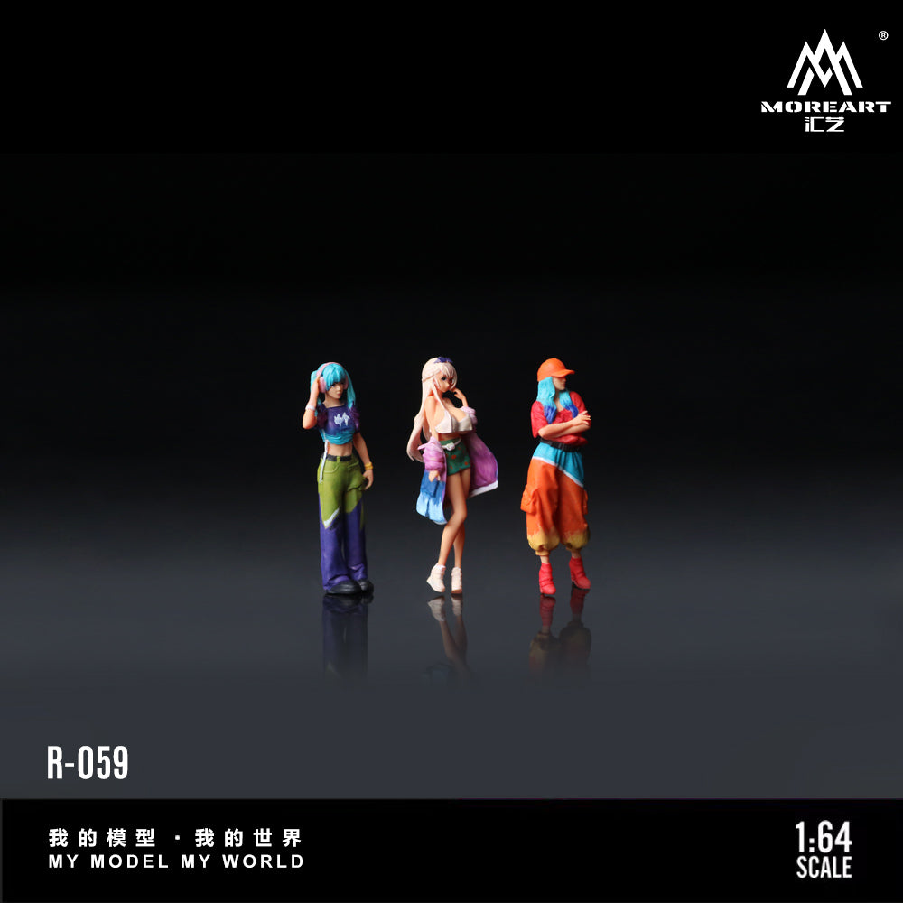 MoreArt 1:64 Trendy Girls Doll Set (3 Figures Set)