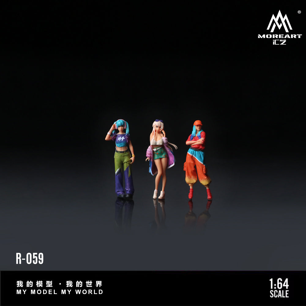 MoreArt 1:64 Trendy Girls Doll Set (3 Figures Set)